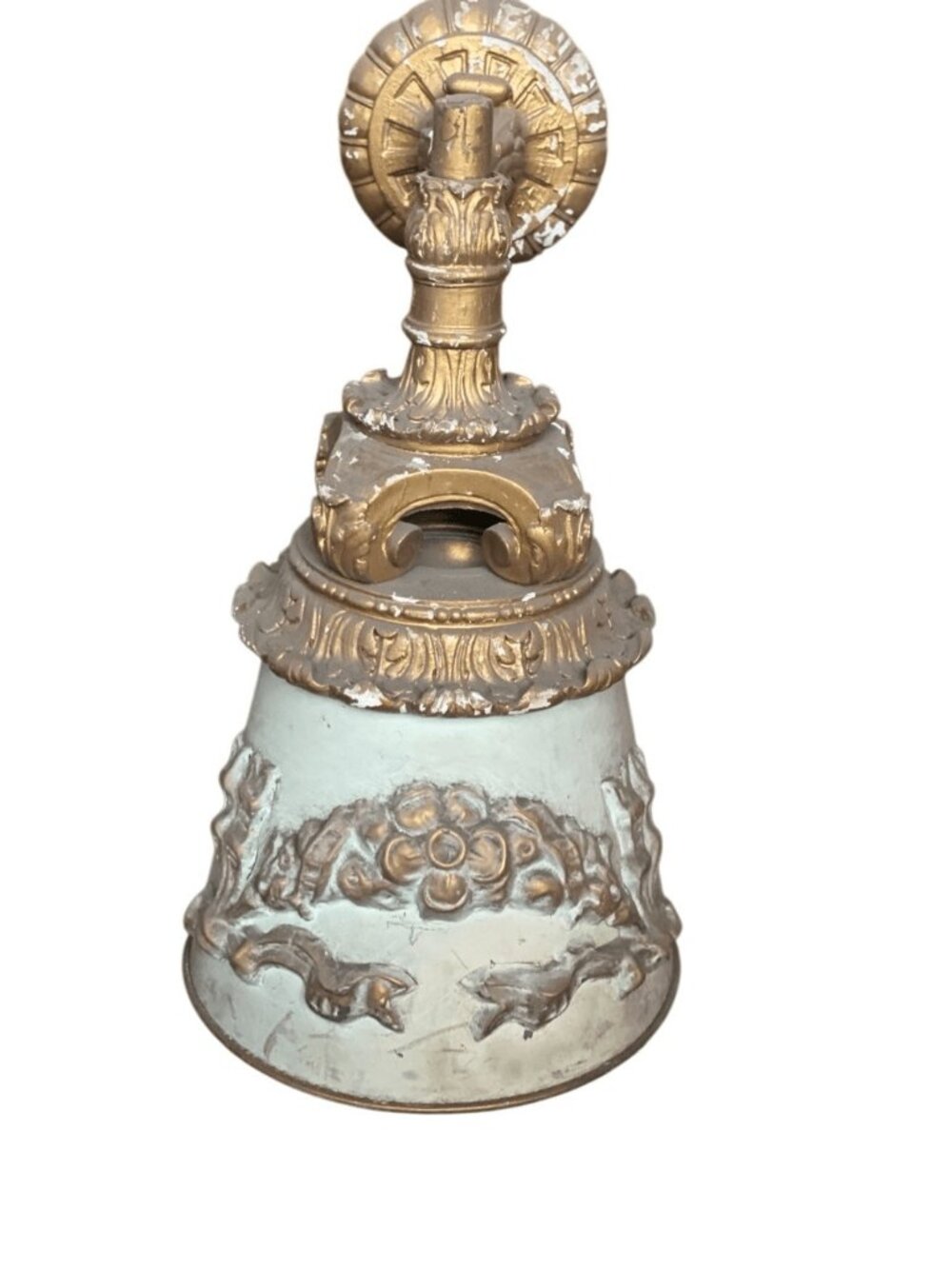Antique French Ornate Wall Sconce Steber Light Plaster Wood